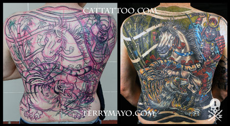 Tattoos - Samurai Hunting Tiger - 93686